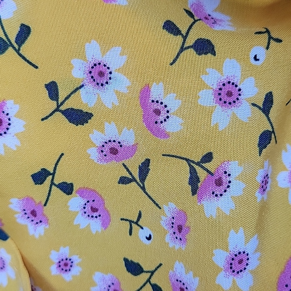Shein mustard yellow pink floral off shoulder 2 piece set - Picture 15 of 15